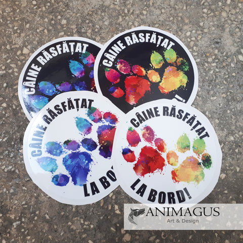 CAINE RASFATAT LA BORD Sticker Auto - diverse modele